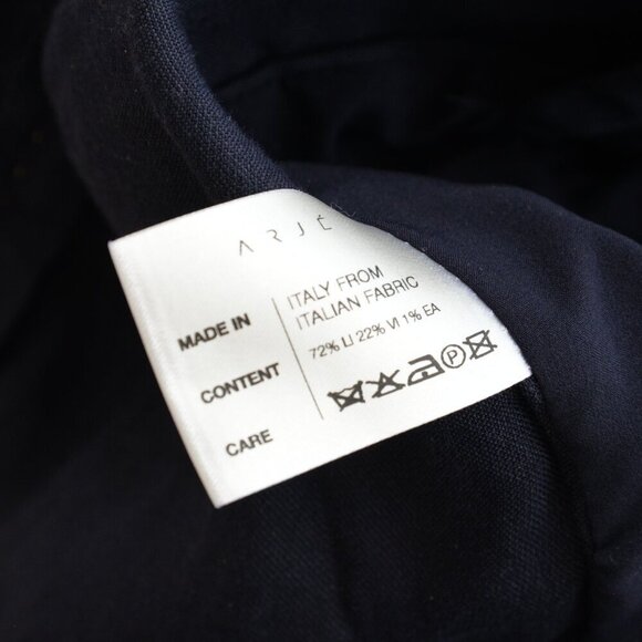 ARJE Nora Linen Blazer Navy Button Sleeves Sz XS - Picture 9 of 10